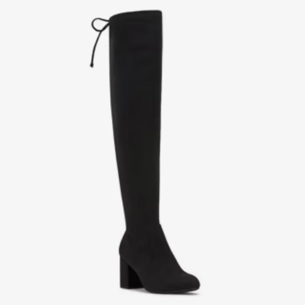 Chinese Laundry Black Faux Suede Lace Up Back Over The Knee Boots Size 7